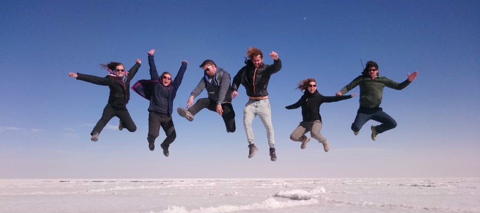 bolivian salt flats jumping