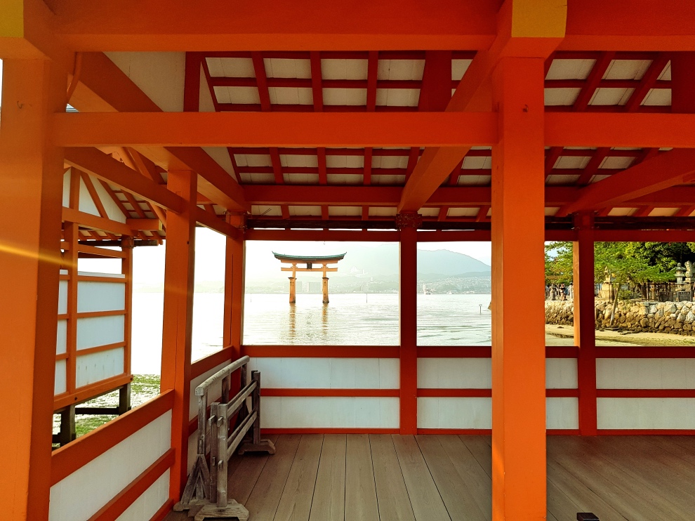 TravelledMatt - Miyajima Island - torii gate and shrine 1